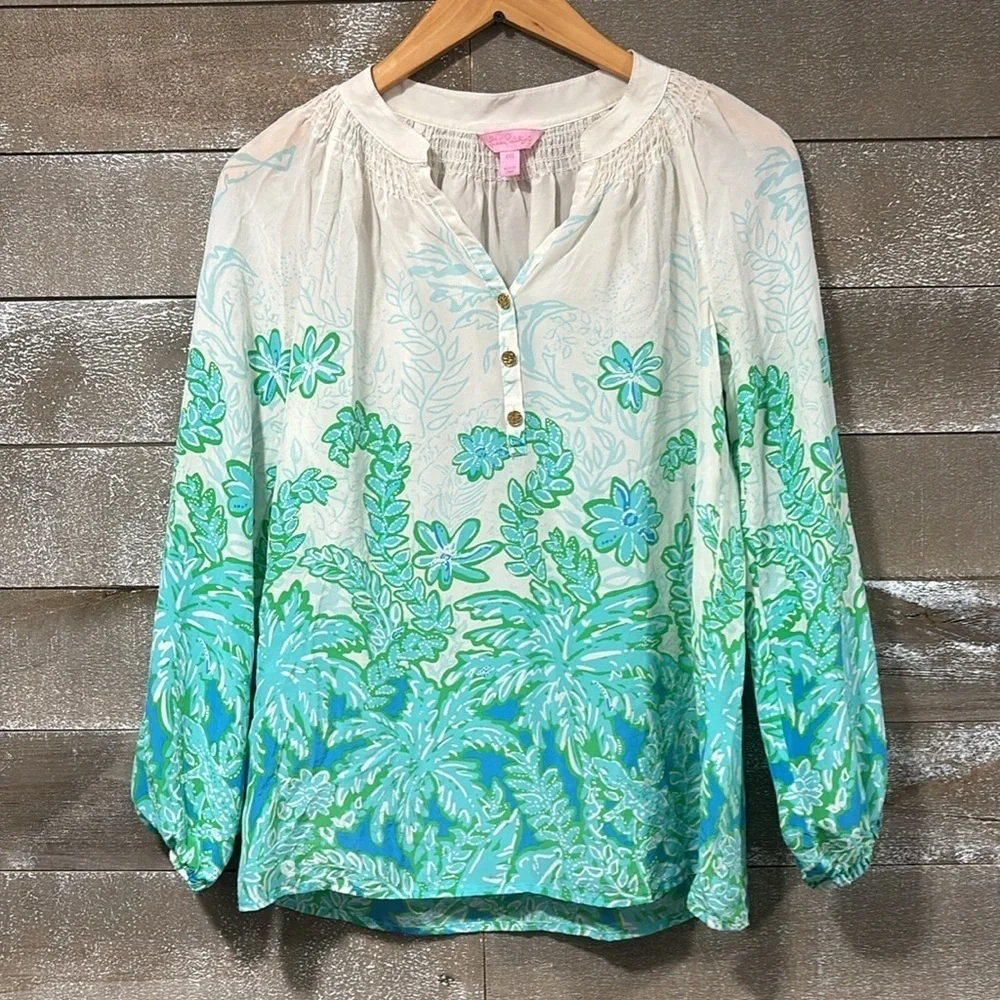 Lily Pulitzer Silk Elsa blouse size XXS - Picture 2 of 11